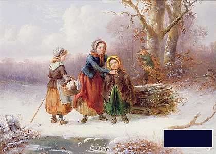 雪景，19世纪 -亚历克西斯·德勒乌- 5737×4117px ✺