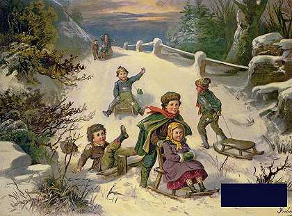 雪橇和滚雪球，19世纪 -握紧- 5312×3937px ✺