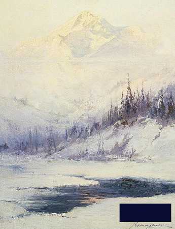 冬季早晨，阿拉斯加麦金利山 -西德尼·劳伦斯- 4288×5578px ✺