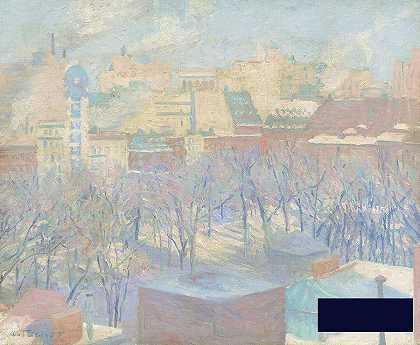 麦迪逊广场，斯诺，1904年 -艾伦·塔克- 3972×3270px ✺