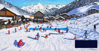 儿童滑雪橇，Les Gets，法国 -安德鲁·马卡拉- 5404×2828px ✺