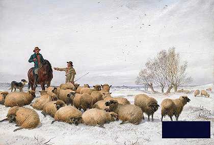 《雪与羊》，1884年 -托马斯·西德尼·库珀- 4116×2784px ✺