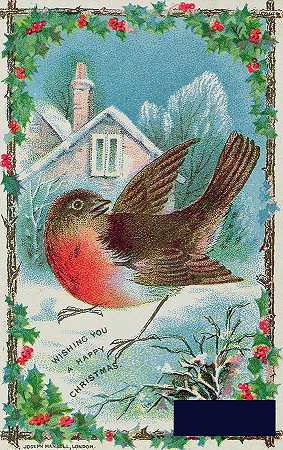 描绘知更鸟的圣诞卡 -英国学校- 3278×5203px ✺