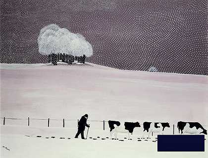 暴风雪中的奶牛 -玛吉·罗。- 4953×3762px ✺