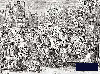 16世纪德布鲁恩的版画《冬天的欢乐》。来自Illustrierte -布里奇曼图像- 4919×3635px ✺