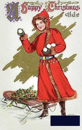 在圣诞景观中扔雪球的女孩 -美国学校- 3624×5720px ✺