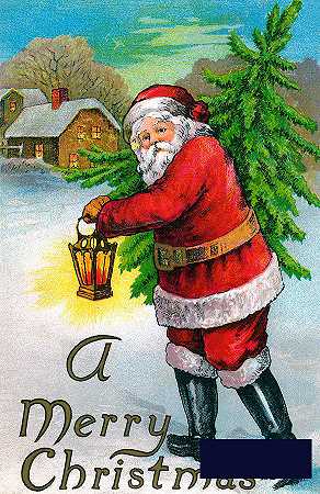 圣诞老人拿着一棵圣诞树 -美国学校- 3718×5731px ✺