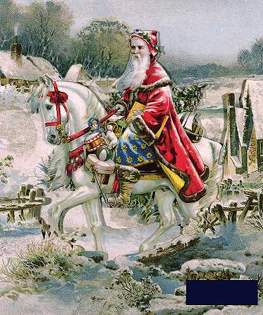 描绘圣尼古拉斯的维多利亚圣诞卡 -英国学校- 3096×3720px ✺