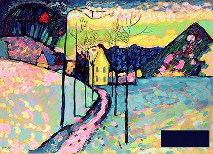 冬季风景，1909年 -瓦西里·康定斯基- 7843×5676px ✺