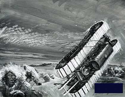 英联邦湾的风吹过一辆雪地拖拉机 -格雷厄姆棉- 3337×2605px ✺