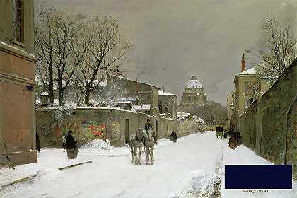 巴黎荣军院附近的冬季景色 -路易吉·卢瓦尔- 6045×4034px ✺