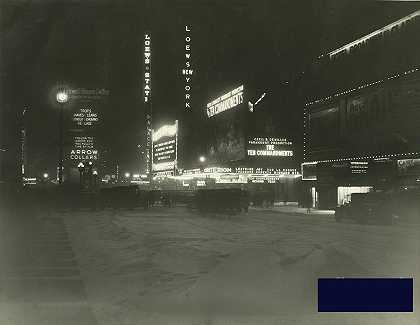 冬季百老汇，约1930年，美国纽约，C1920-38 -欧文·布朗宁- 5660×4384px ✺