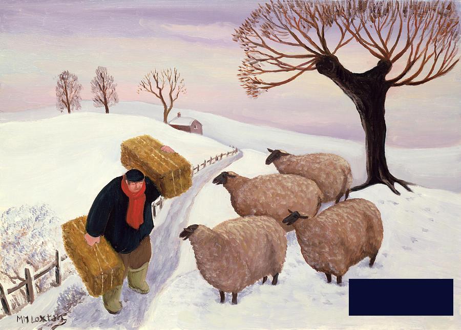 冬天给羊送干草 -玛格丽特·洛克斯顿- 5458×3910px ✺