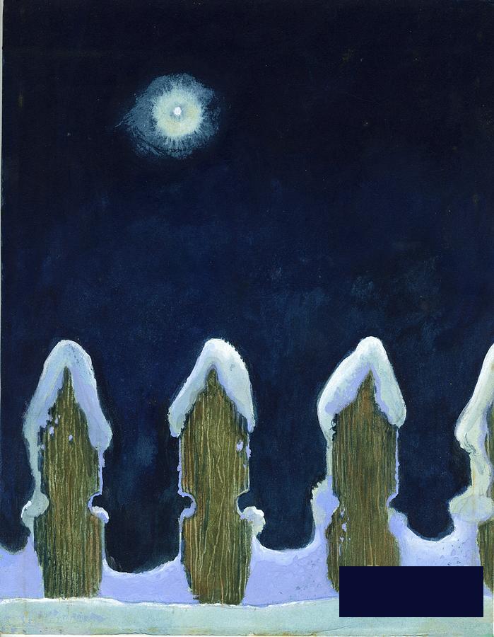月光下的雪篱笆 -乔治·亚当森- 4546×5853px ✺