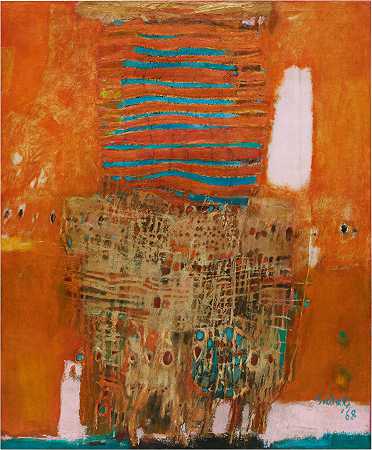 Ahmad Sadali 阿曼德·薩達利 | Composition with Orange Background 橙色背景構圖