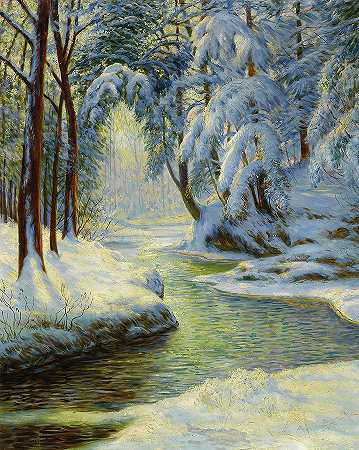 冬季景观 -Walter Launt Palmer- 14670×18400px ✺