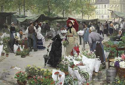 花卉市场 -Victor Gabriel Gilbert- 18800×12884px ✺