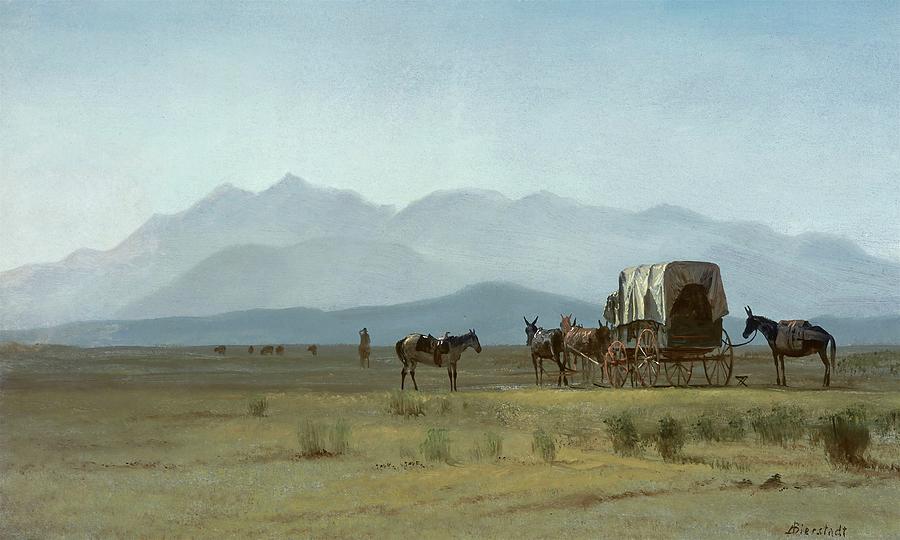 落基山脉的勘测车 -Alfred Bierstadt- 20200×12128px ✺
