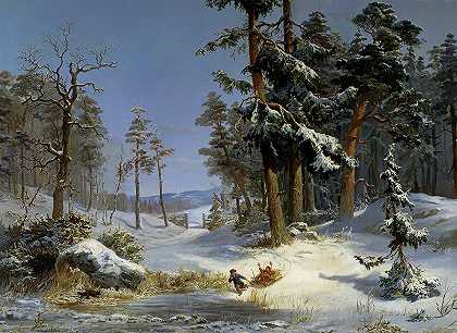 斯德哥尔摩朱尔加登克里斯蒂娜皇后大道的冬季景观 -Charles XV of Sweden- 18778×13696px ✺