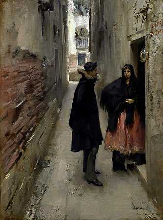 威尼斯的一条街道 -John Singer Sargent- 14568×19600px ✺