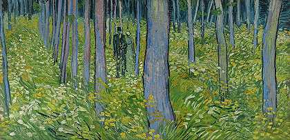有两个人物的灌木丛 -Vincent van Gogh- 20200×9776px ✺