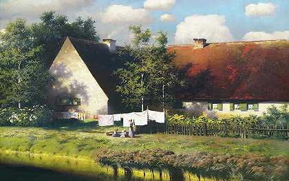 农场的夏日田园 -Paul Wilhelm Keller-Reutlingen- 18334×11514px ✺