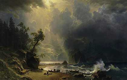 太平洋海岸的普吉特湾 -Albert Bierstadt- 19900×12539px ✺