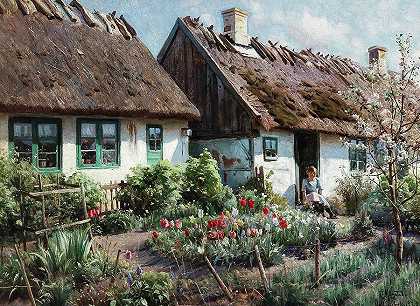 乡村花园里的春天 -Peder Mork Monsted- 19400×14152px ✺