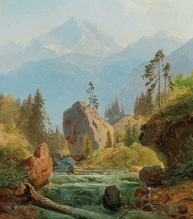 有小溪的山地景观 -Albert Zimmermann- 17299×19600px ✺