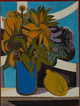 向日葵蓝色花瓶 – 弗朗索瓦·基洛