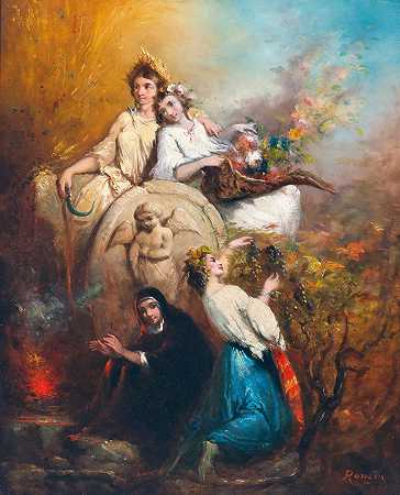 朱尔斯·朗辛：19世纪的油画和水彩画` by Jules Ronsin