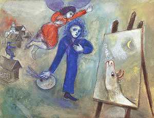 自画像，1940年 by Marc Chagall
