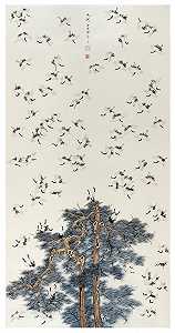 九个深渊，四十六——一百只鸟在向一只凤凰致敬九淵之四十六 – 百鳥朝凰圖, 2022 by Chui Pui-Chee 徐沛之