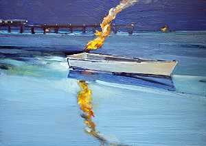 燃烧船，1980-1990 by Kim Frohsin