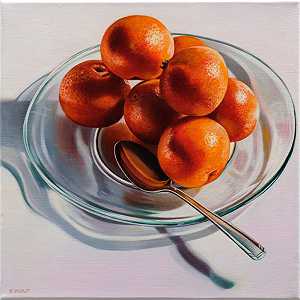 带勺子的橙子，2022年 by Sherrie Wolf