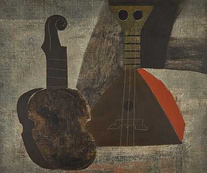 小提琴和巴拉莱卡，约1932年 by Ben Nicholson