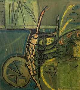 绿色小龙虾，约1950/1960年代 by Edna Mann