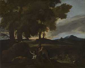 阿波罗和达芙妮，1625-1626 by Nicolas Poussin