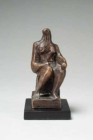 一个小的坐像，构思于1936年左右；这个例子由菲奥里尼铸造厂于1957年铸造 by Henry Moore