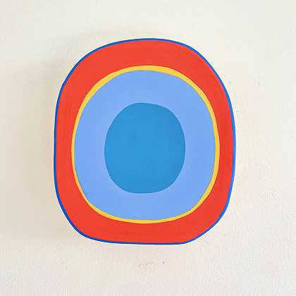 门户-蓝对蓝，橘色，2022年 by Laurie Skantzos
