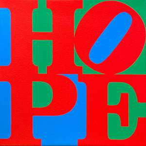 希望（红、蓝、绿），2015年 by Robert Indiana